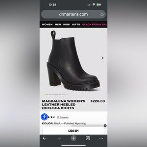 DrMartens Women’s Leather Heeled Chelsea Boots